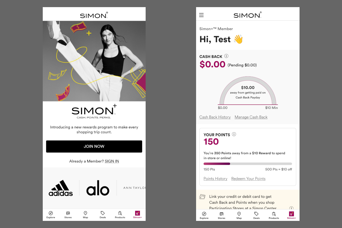 Simon Malls Mobile App 1